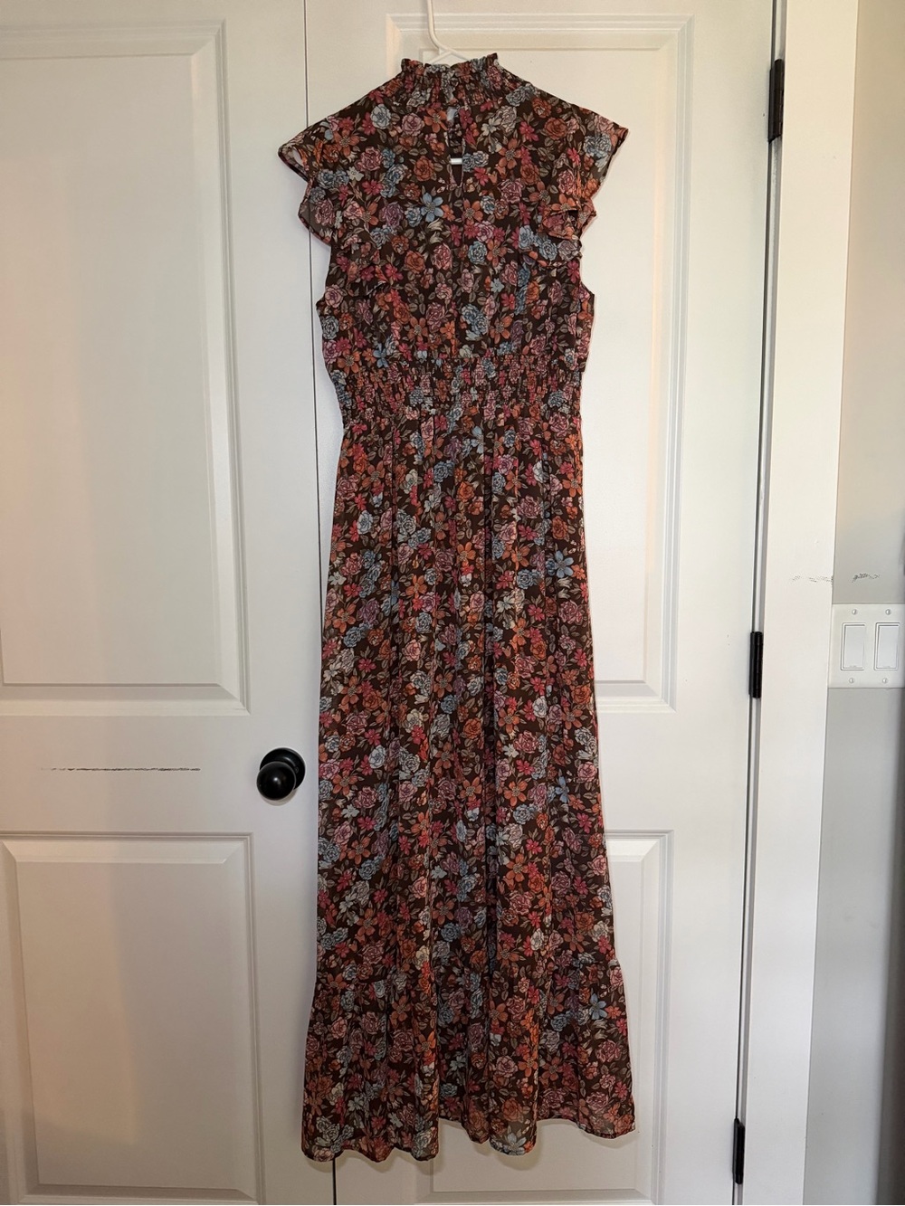Baltic Born Medium Floral Maxi Dress Boho Smocked Ruffle Cottagecore - Picture 5 of 7